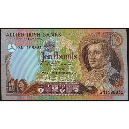 NORTHERN IRELAND P.7a NI.107 1987 Allied Irish Bank £10 UNC