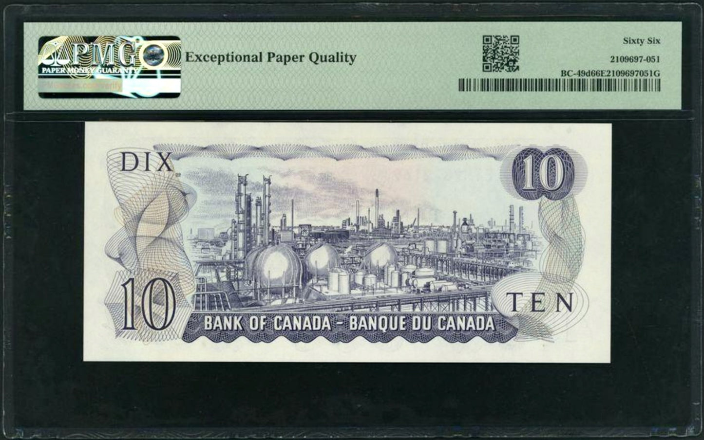CANADA P.88d BC-49d $10 1971 Crow, Bouey Gem UNC 66 EPQ