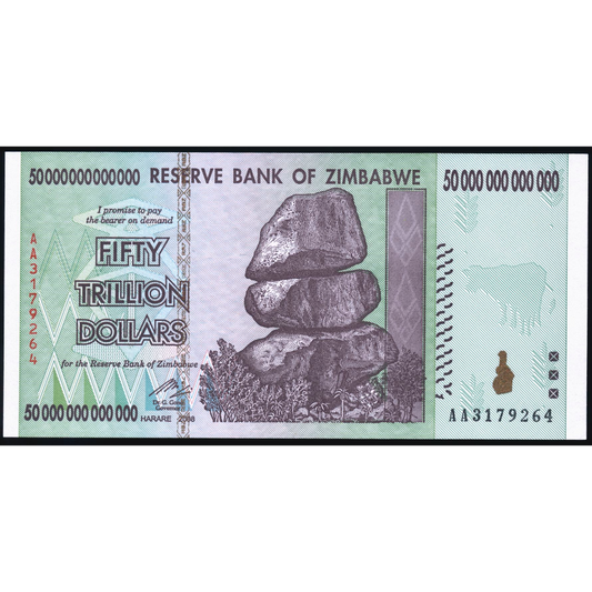 ZIMBABWE P.90 2008 50 Trillion Dollars UNC