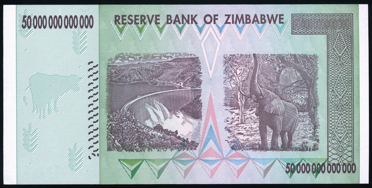 ZIMBABWE P.90 2008 50 Trillion Dollars UNC