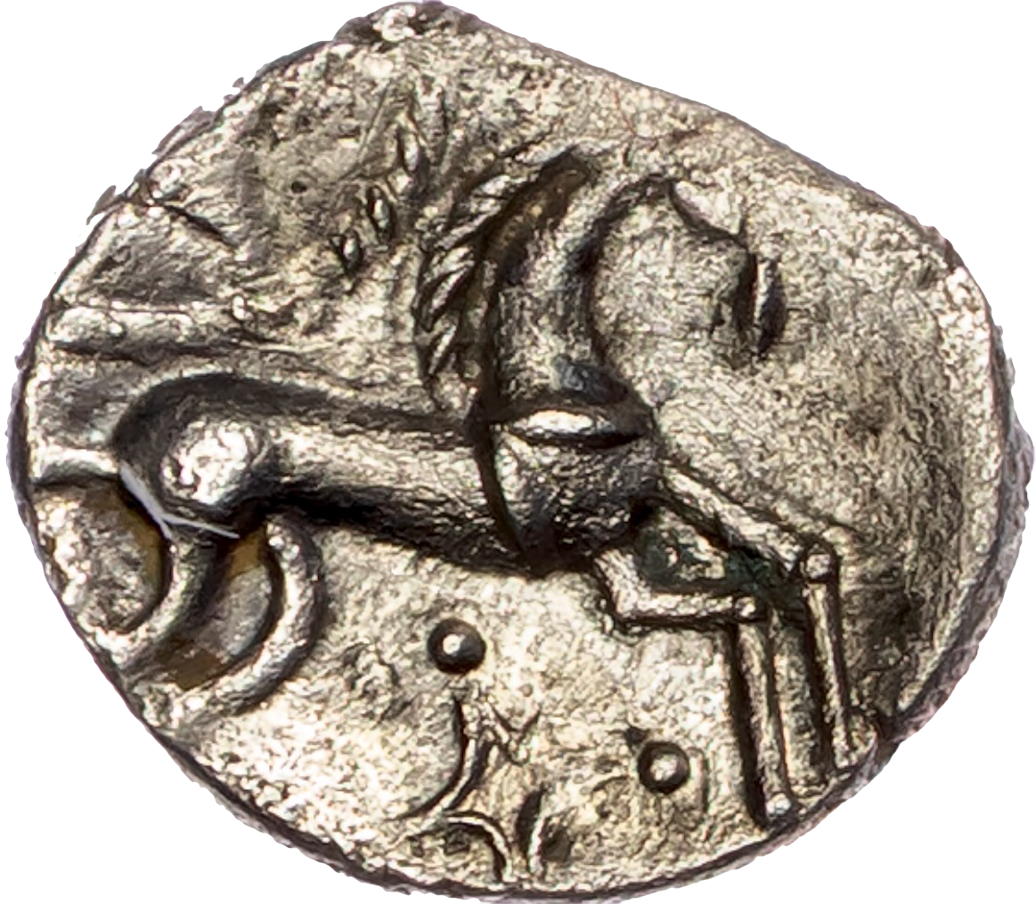 20BC - 10AD ICENI Silver Unit Moustache type S.434 ABC 1567 VF