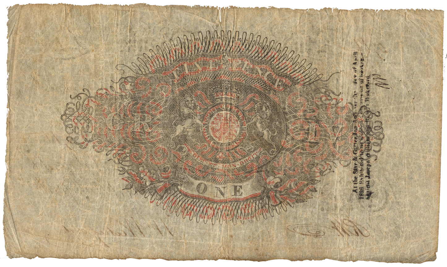 Andover Old Bank 1825 £1 banknote Outing 36f