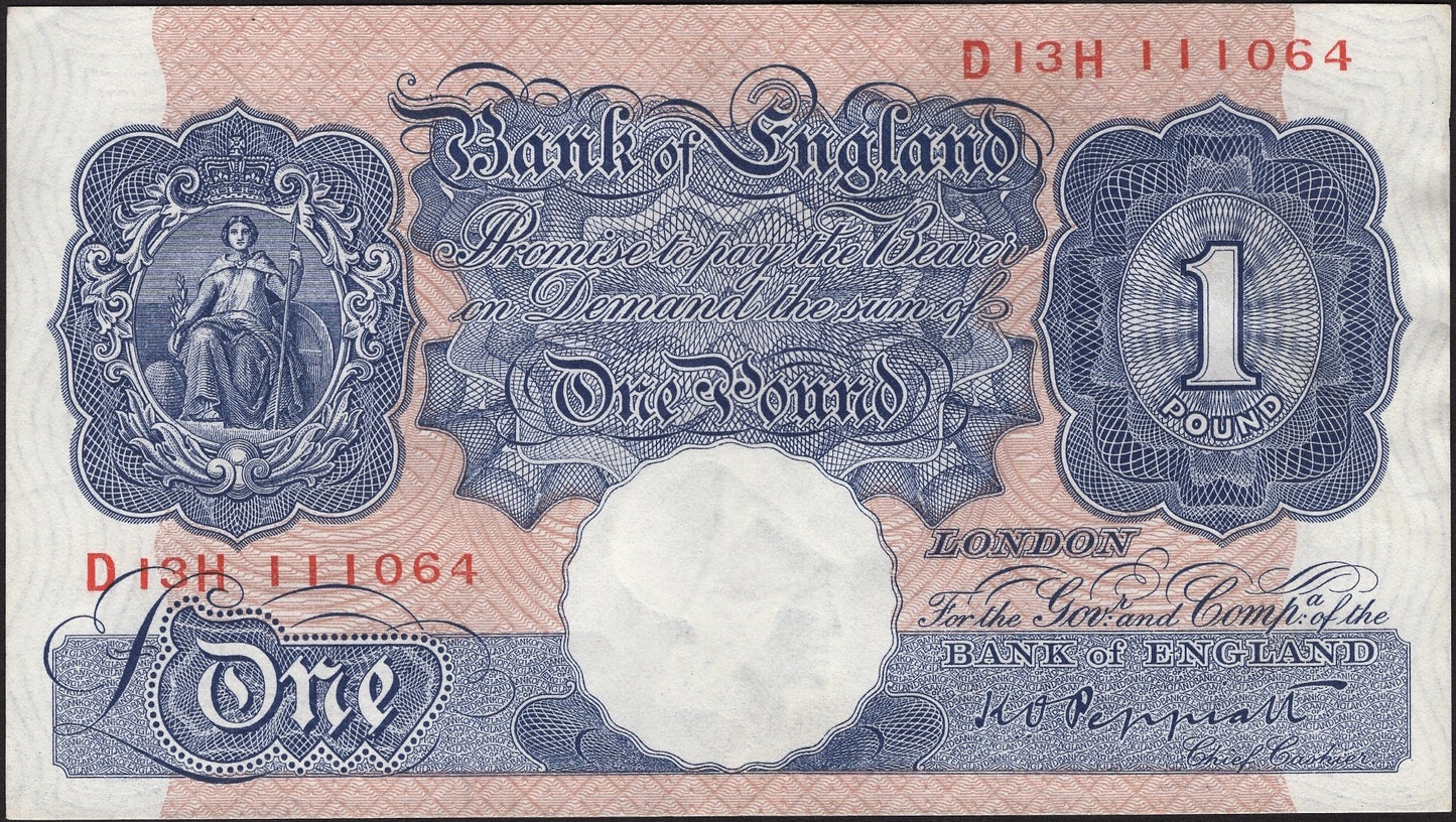ENGLAND P.367a B249 1940-1948 Peppiatt £1 UNC AUNC