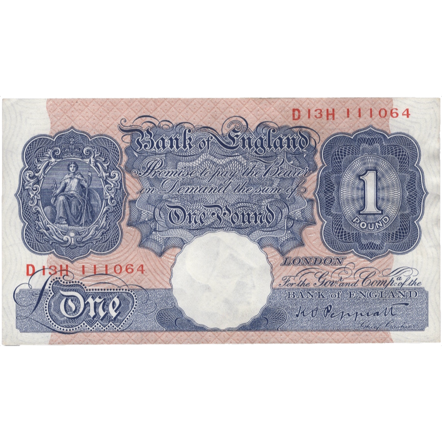 ENGLAND P.367a B249 1940-1948 Peppiatt £1 UNC AUNC