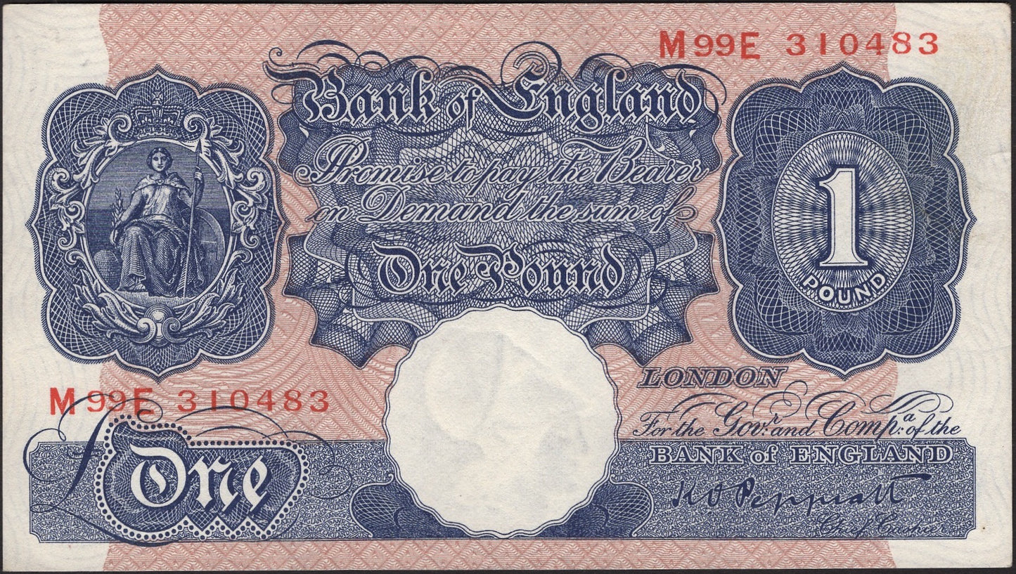 ENGLAND P.367a B249 1940-1948 Peppiatt £1 UNC