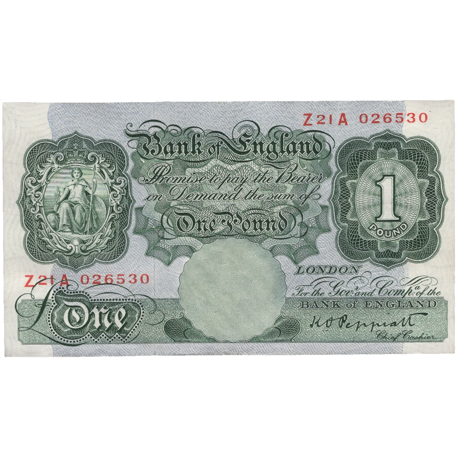 ENGLAND P.369a B260 1948-1949 Bank of England Peppiatt £1 AUNC