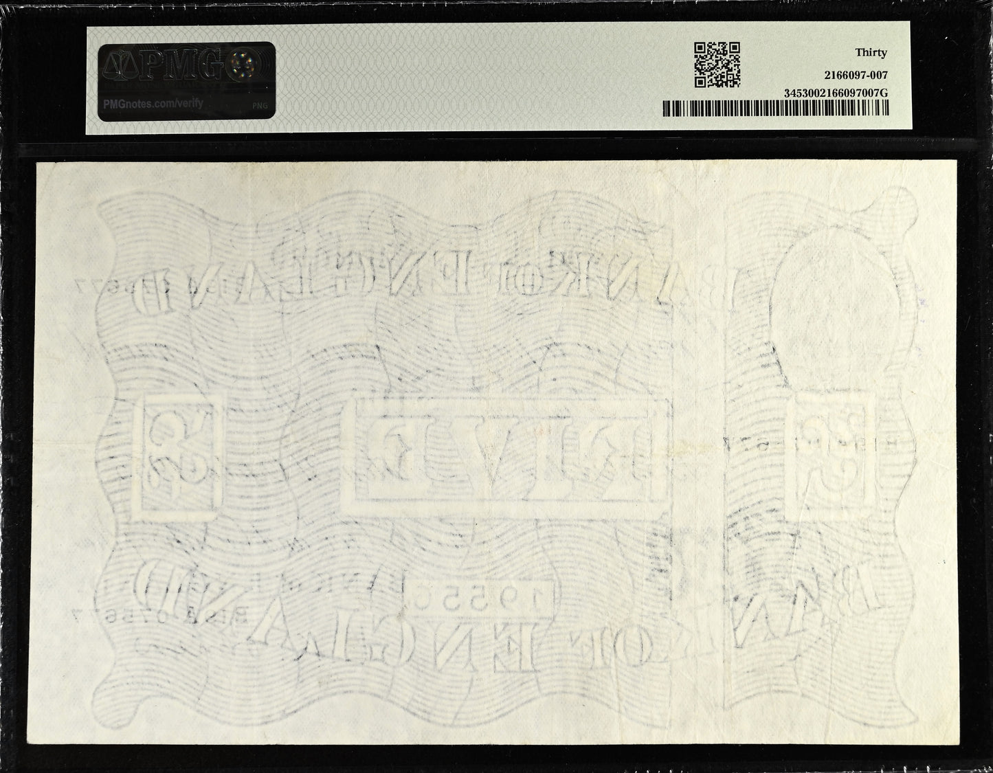 ENGLAND P.345 B276 1955 O'Brien £5 B19A VF 30