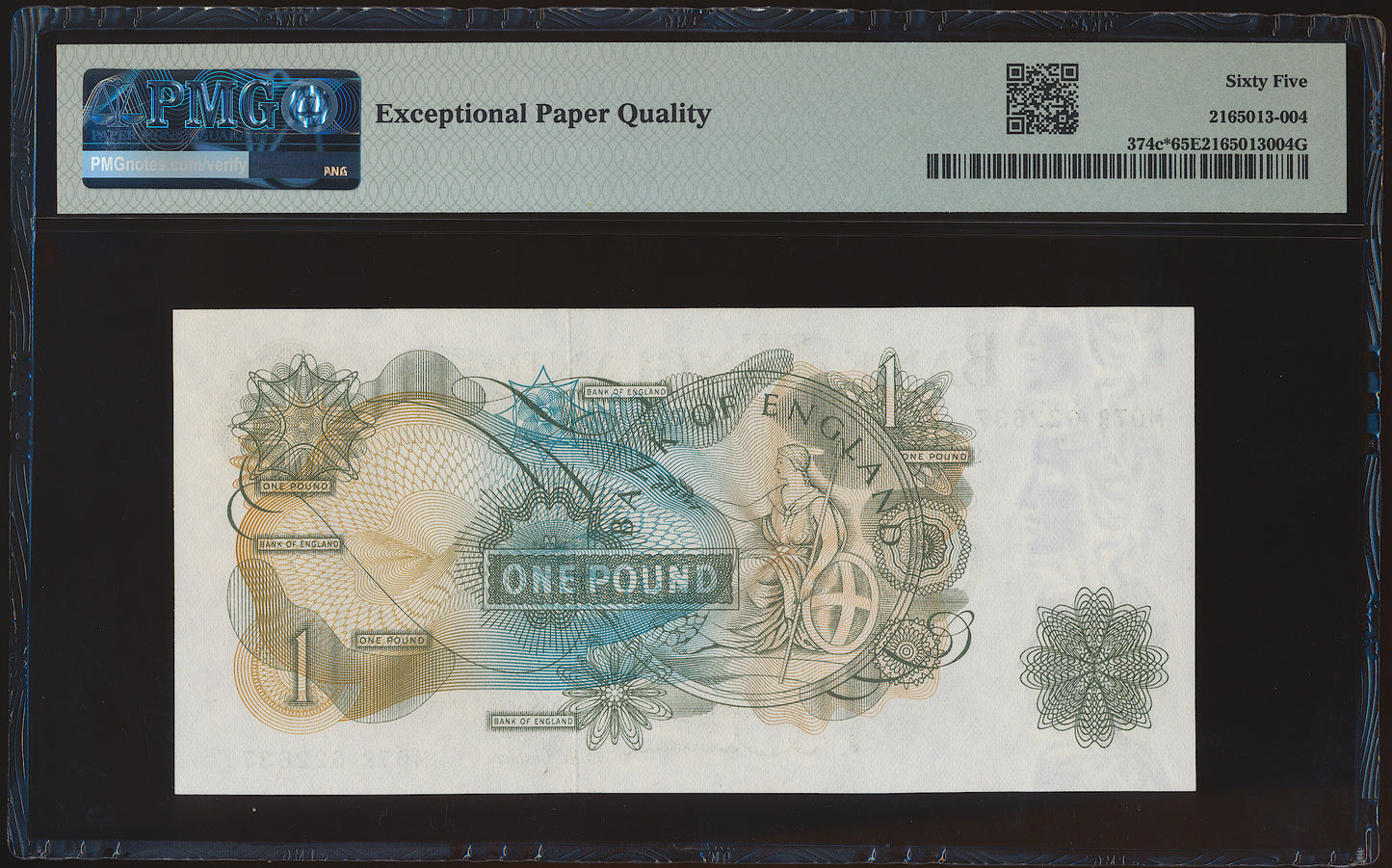 ENGLAND P.374c B291 1962-1966 Replacement Hollom £1 M07R GEM UNC 65 EPQ