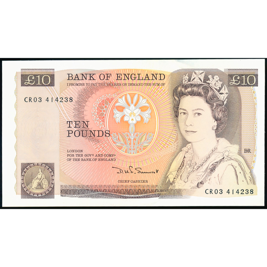 ENGLAND P.379c B348 1984-1986 Somerset £10 Last series UNC CR03