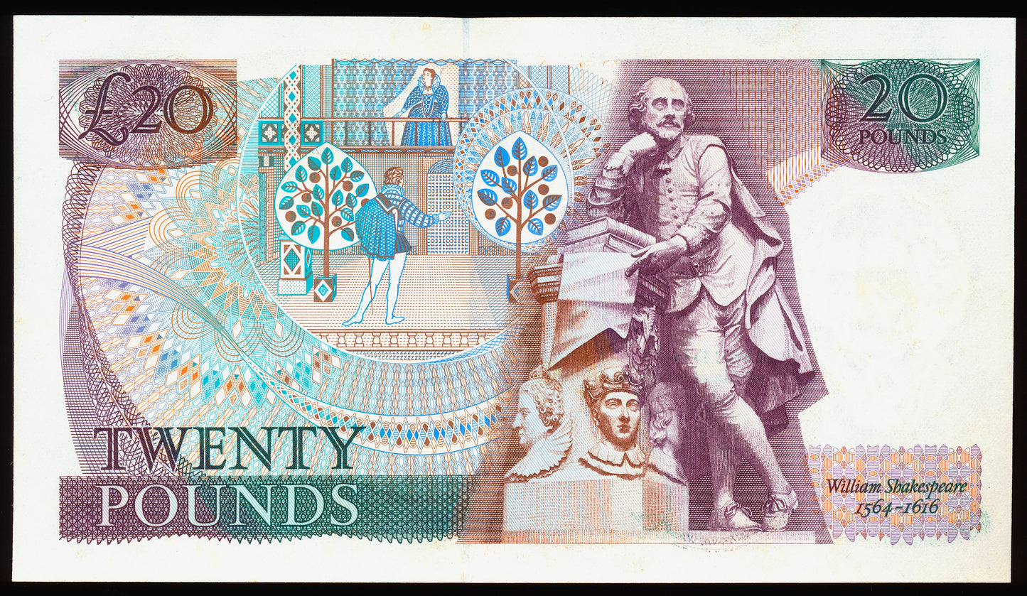 ENGLAND P.380d B351 1984-1988 Somerset £20 UNC 08A