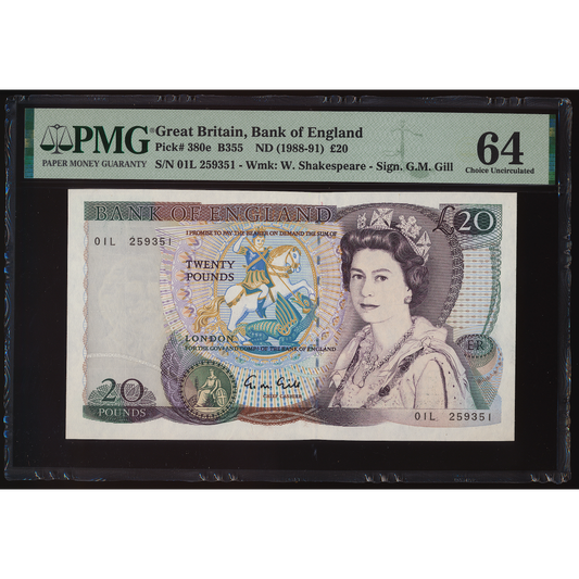 ENGLAND P.380e B355 Gill £20 First run 0IL Choice UNC 64