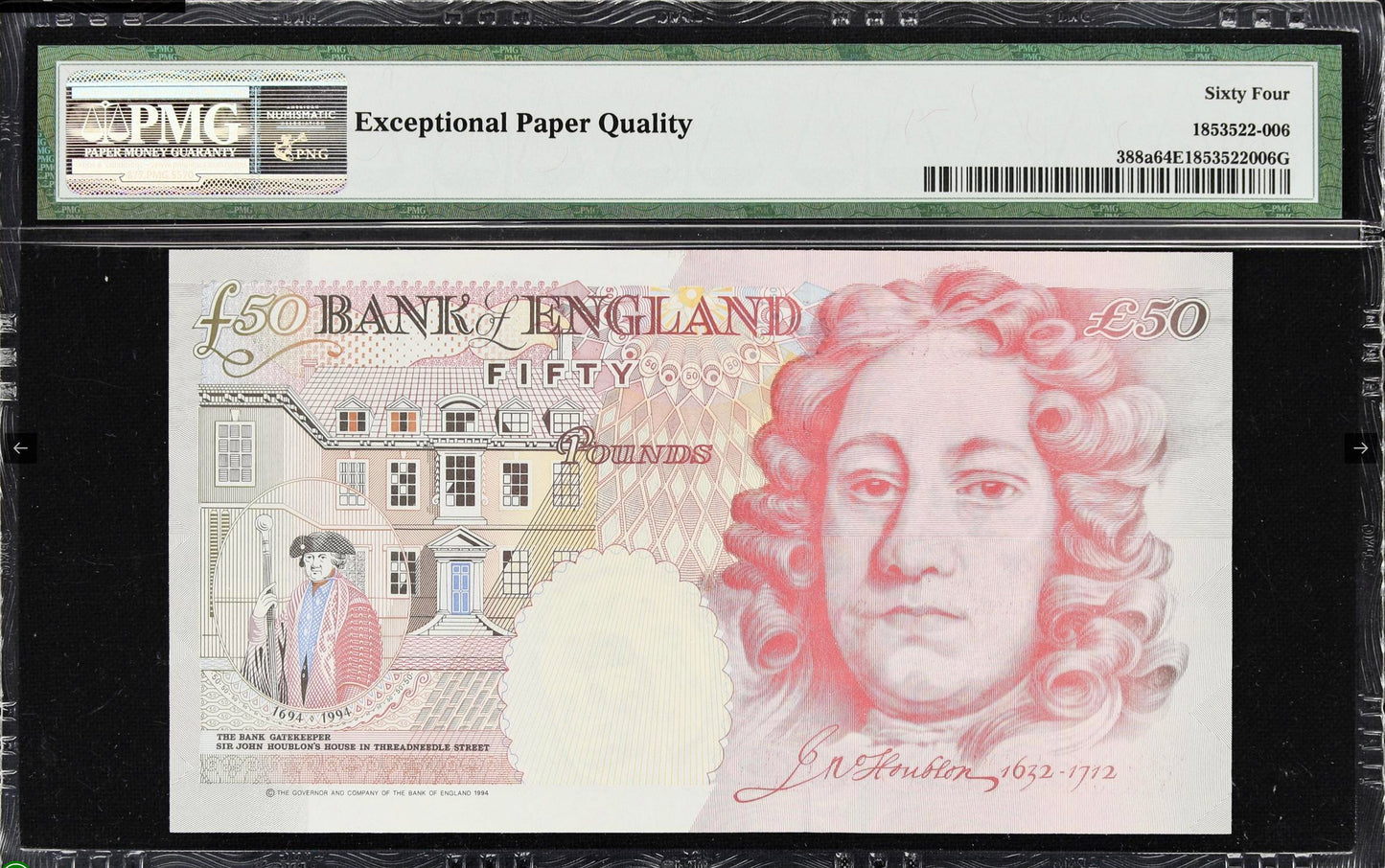 ENGLAND P.388a B377 1993-1998 £50 Choice UNC 64 EPQ