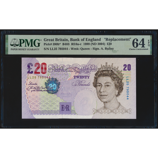 ENGLAND P.390b B403 2004 Bailey Replacement £20 LL25 CHOICE UNC 64 EPQ