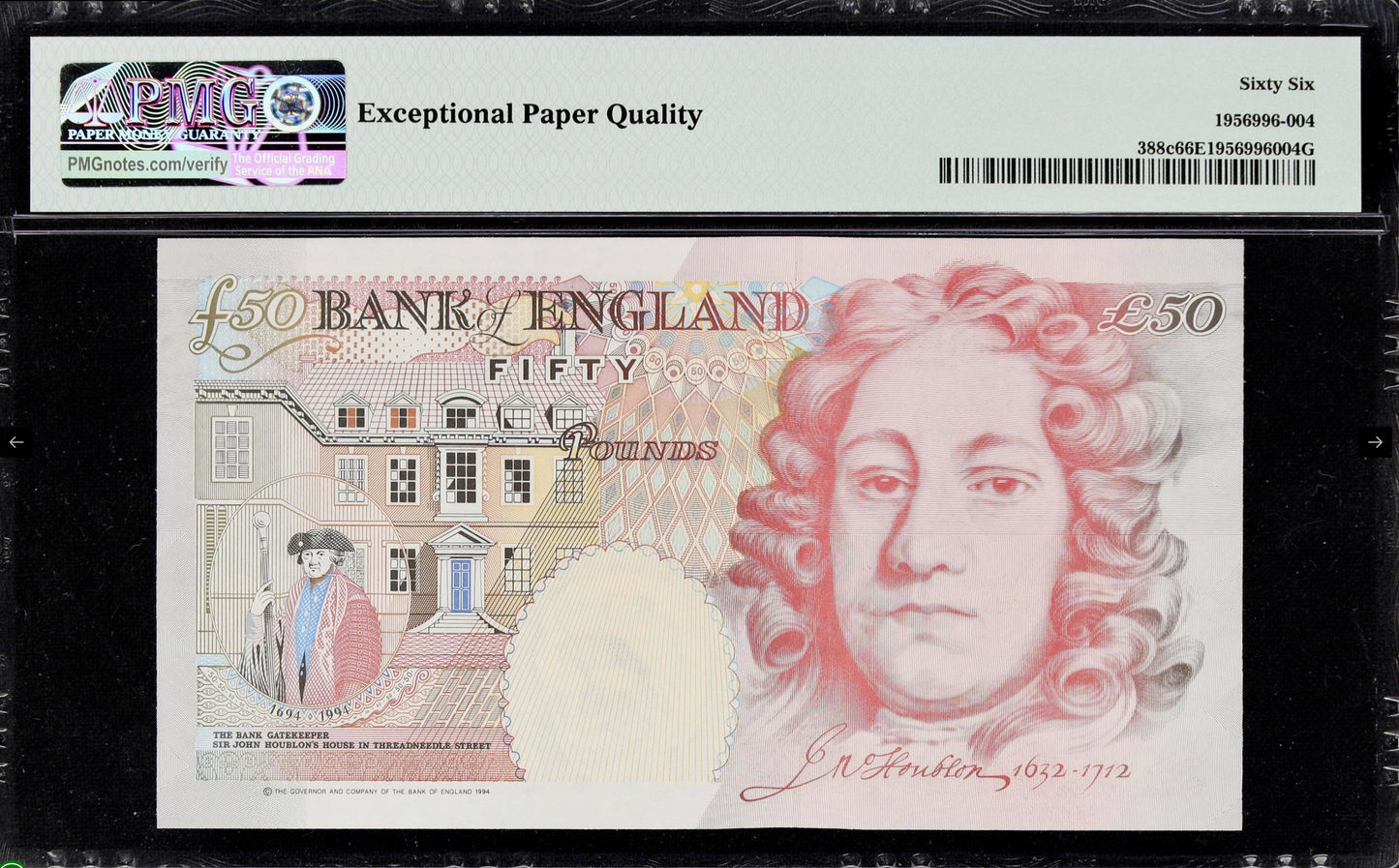 ENGLAND P.388c B404 2006-2011 Bailey £50 GEM UNC 66 EPQ