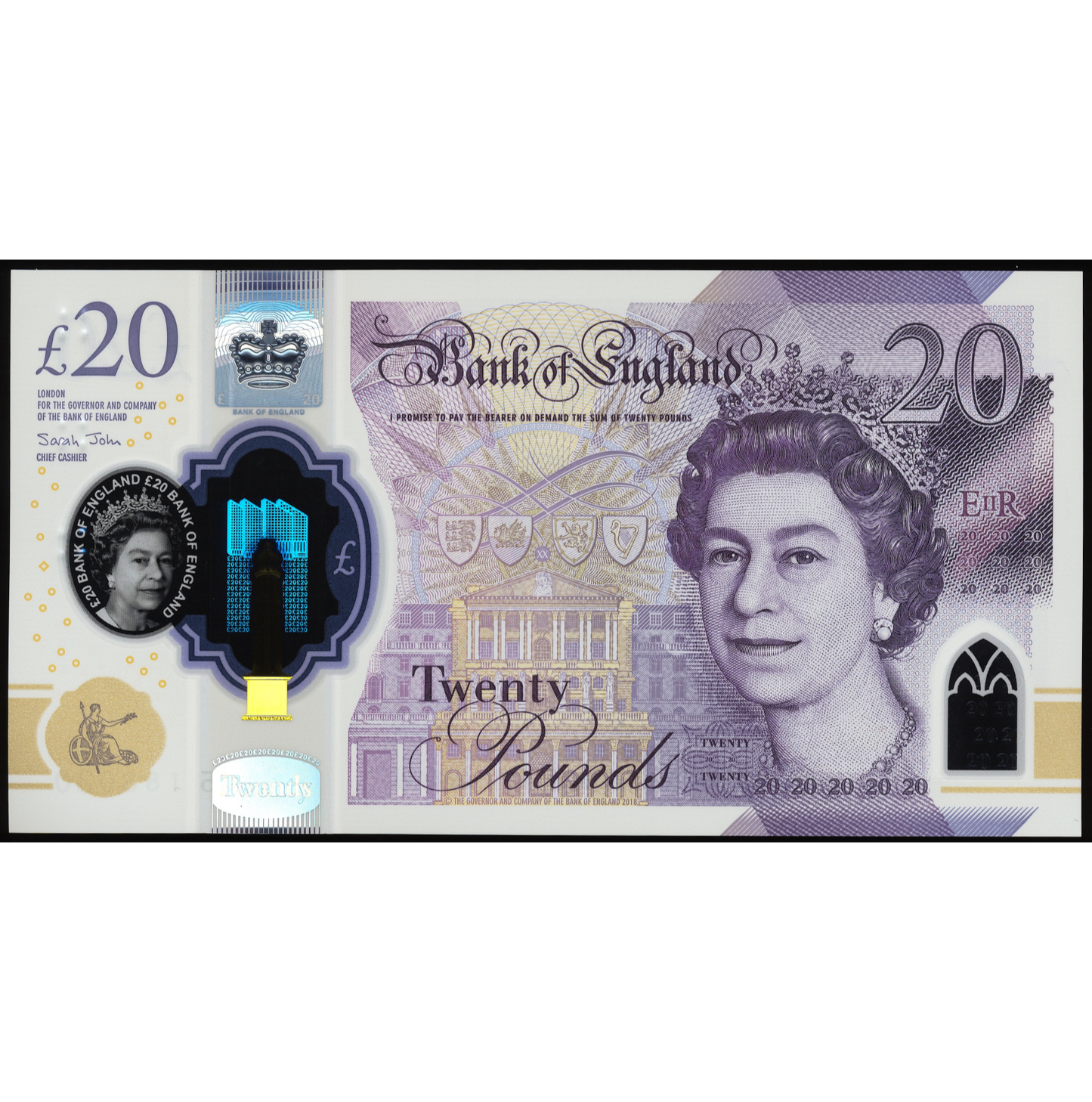 ENGLAND P.396a B416 2020- John £20 UNC BL55