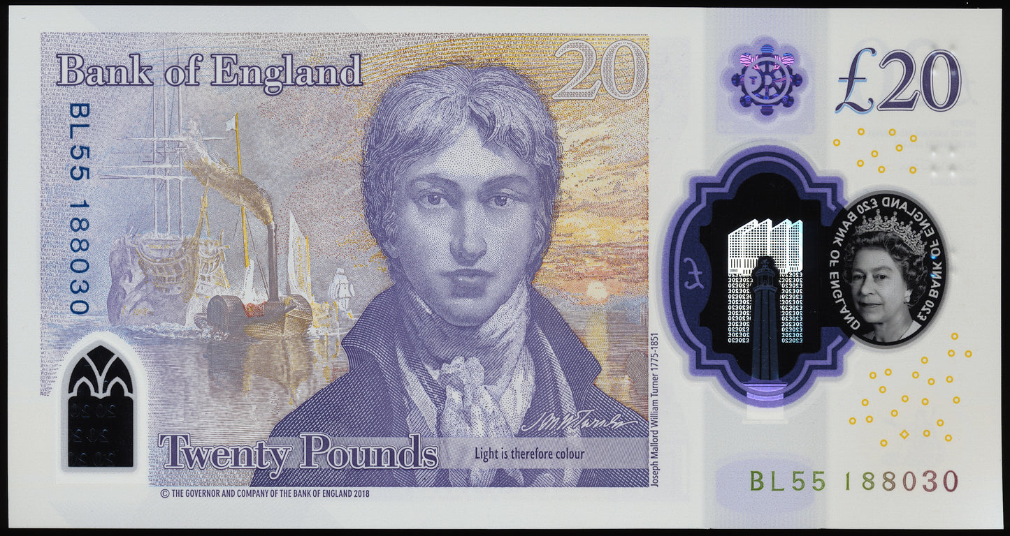 ENGLAND P.396a B416 2020- John £20 UNC BL55