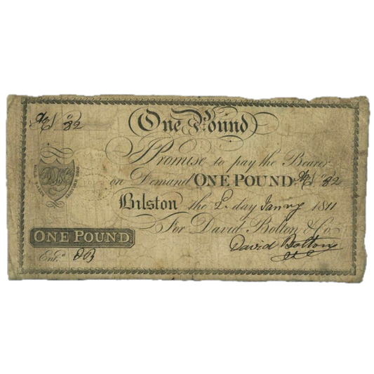 Bilston Bank 1811 £1 banknote F Outing 144a