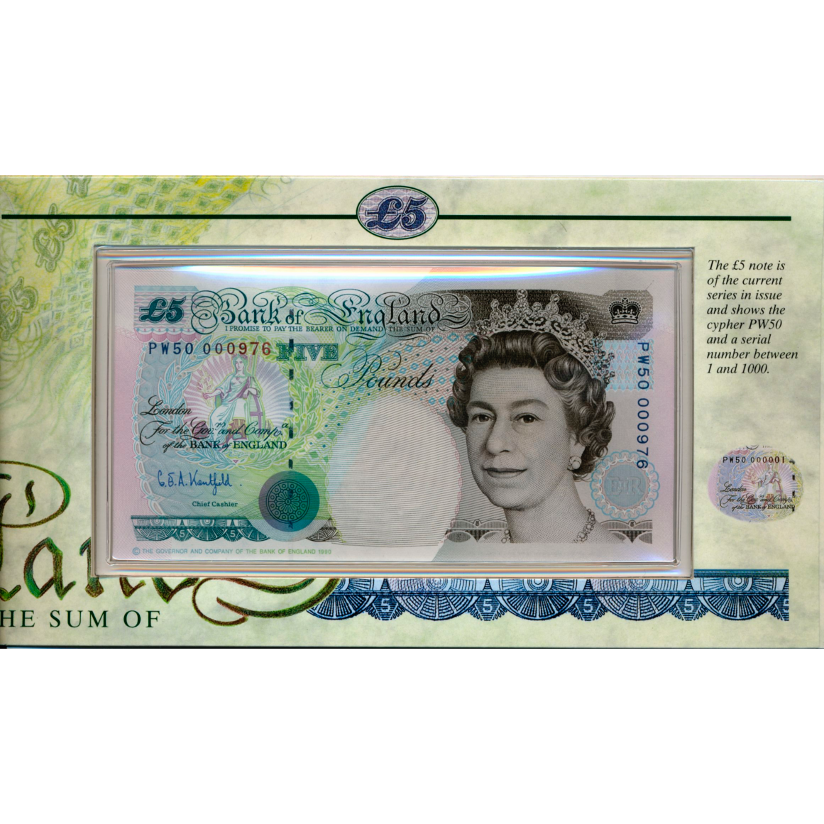 C130 1998 Debden presentation set Prince of Wales's 50th birthday £5 B364 (PW50) and £5 cupronickel-nickel crown