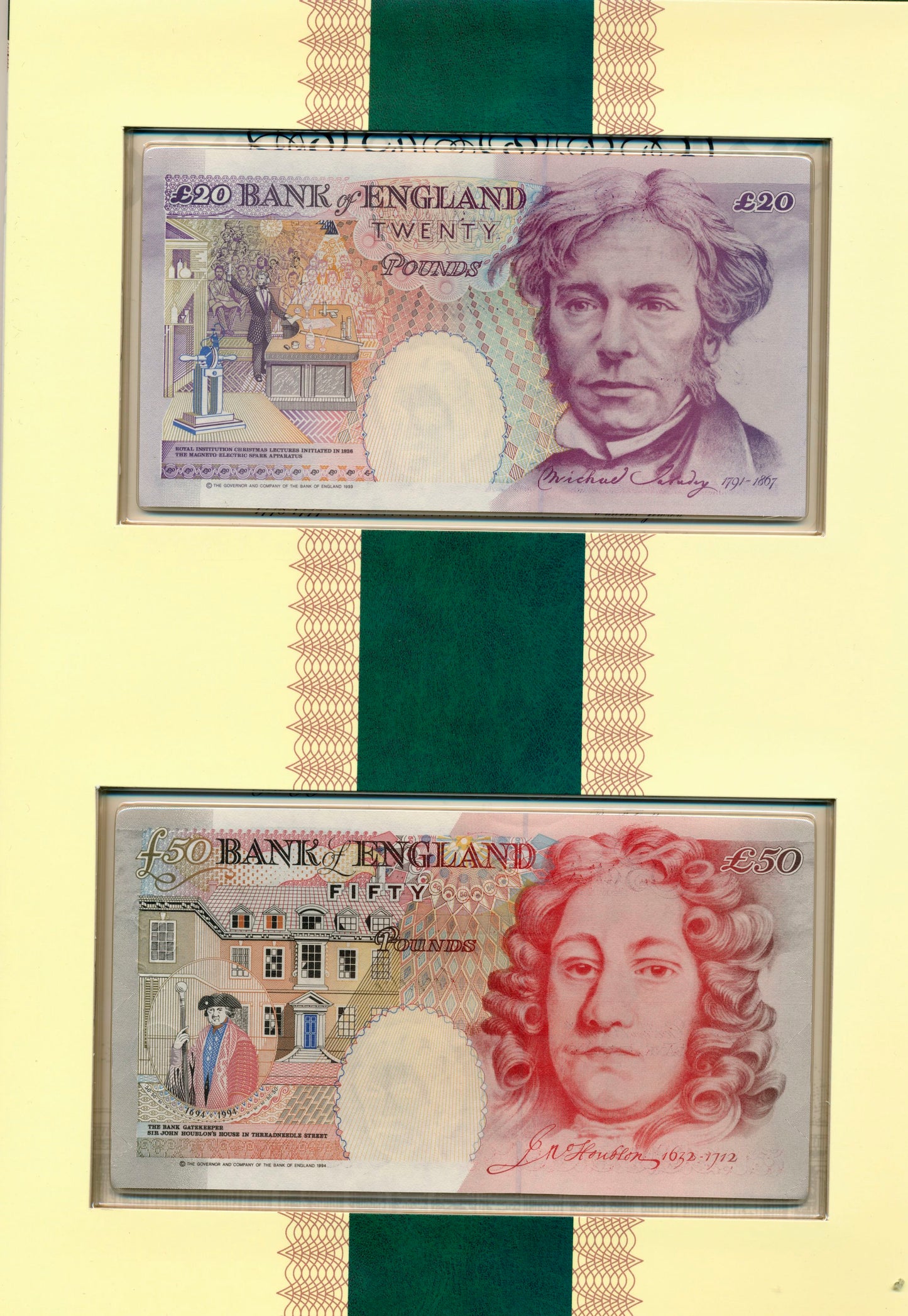 C147 1999 Debden presentation set First Lowther Special Run £5 (B380) £10 (B382) £20 (B384) £50 (B385)
