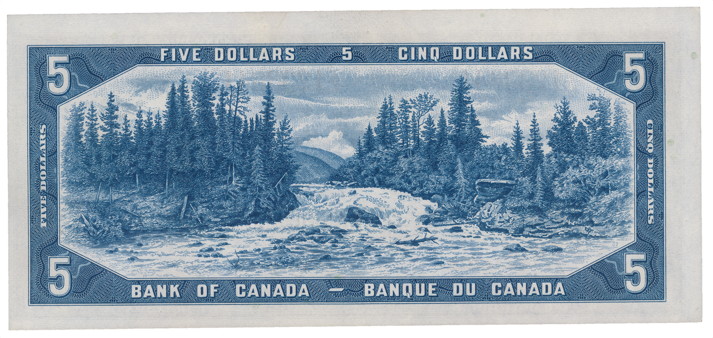 CANADA P.77a 1954 modified design $5 Beattie, Coyne UNC