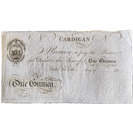 Cardigan Bank 18__ 1 guinea banknote Outing 427b