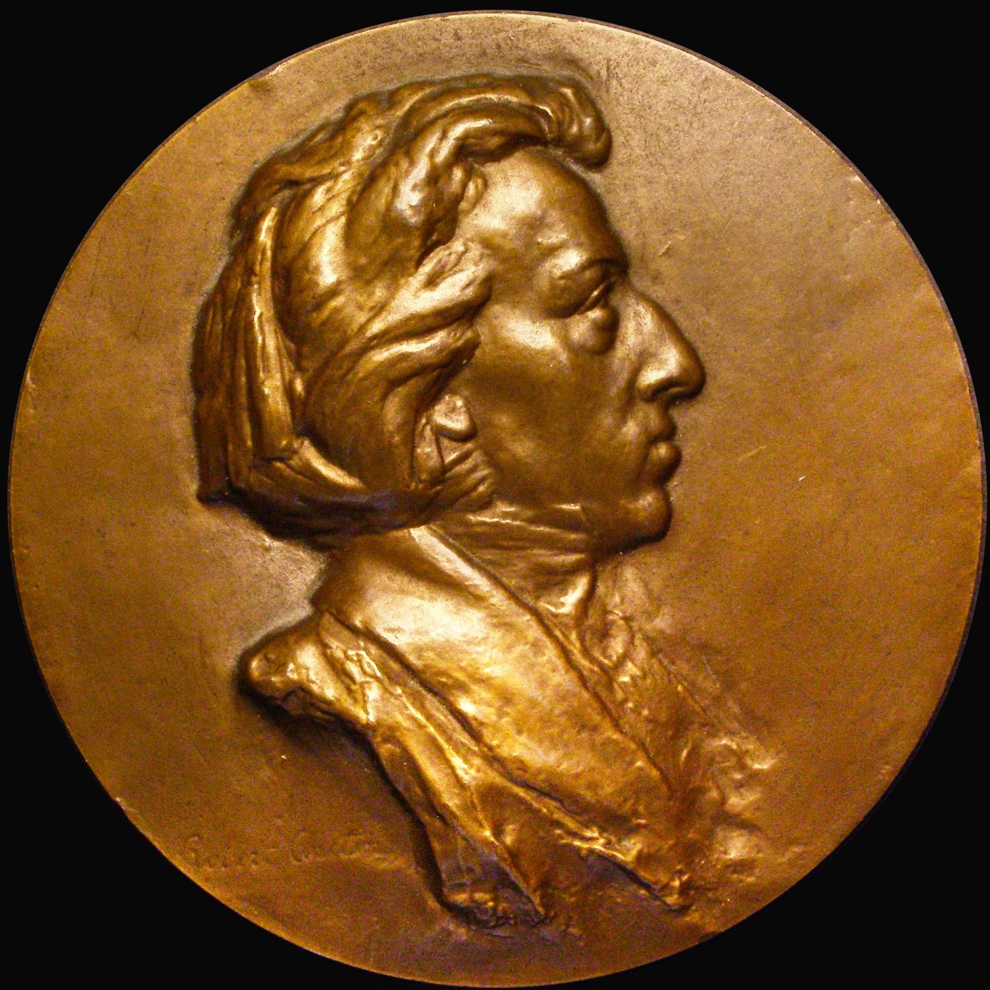 1960 FRANCE Chopin 150th anniversary of his birth 68mm bronze medal by Robert Coutin