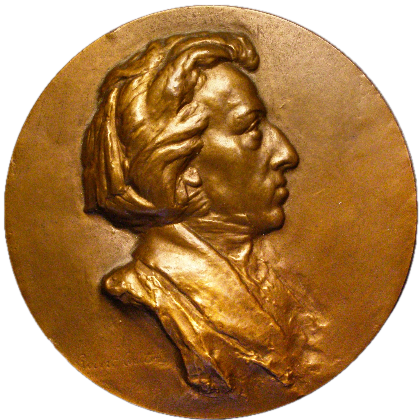 1960 FRANCE Chopin 150th anniversary of his birth 68mm bronze medal by Robert Coutin
