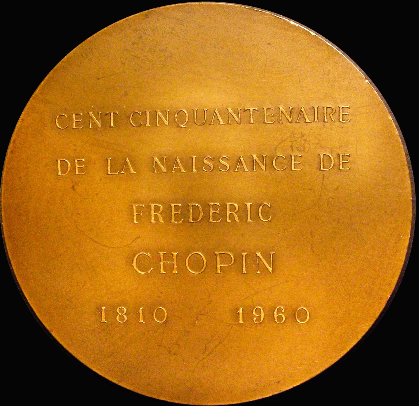 1960 FRANCE Chopin 150th anniversary of his birth 68mm bronze medal by Robert Coutin