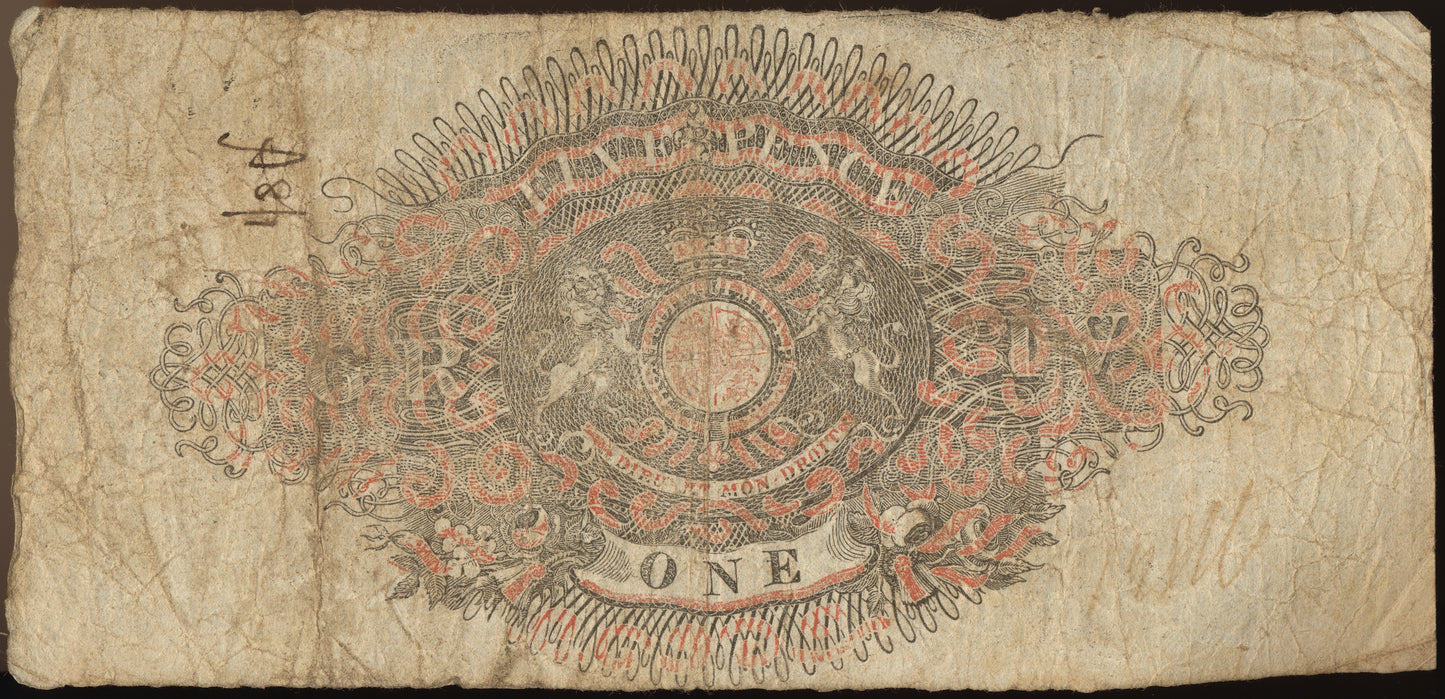 Dartmouth General Bank 1823 £1 banknote NVF Outing 639a