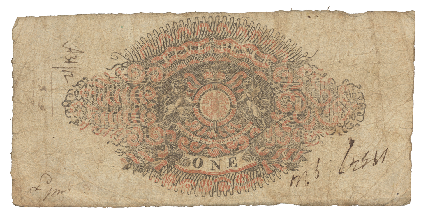 Dartmouth General Bank 1823 £1 banknote NVF Outing 639a