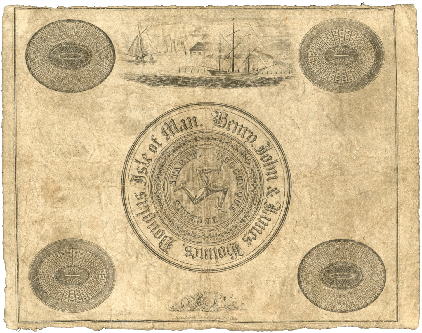 ISLE OF MAN P.S131 1848 Douglas & Isle of Man Bank £1