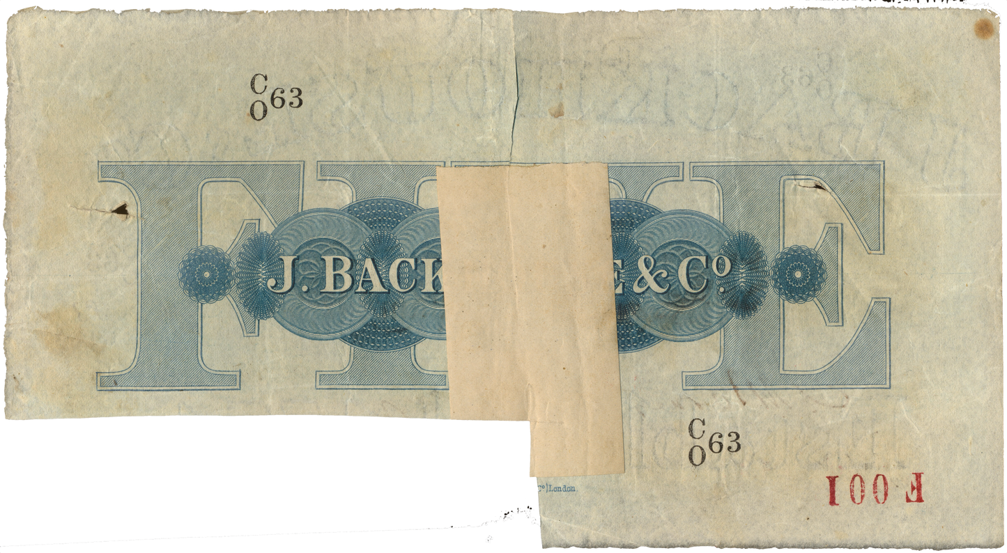 Durham Bank 1883 £5 banknote NVF Outing 722g