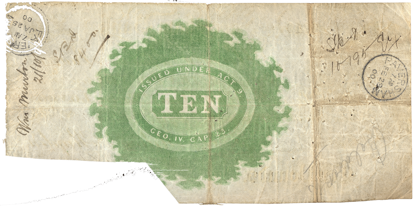 Faversham Bank 1892 £10 banknote Outing 786f