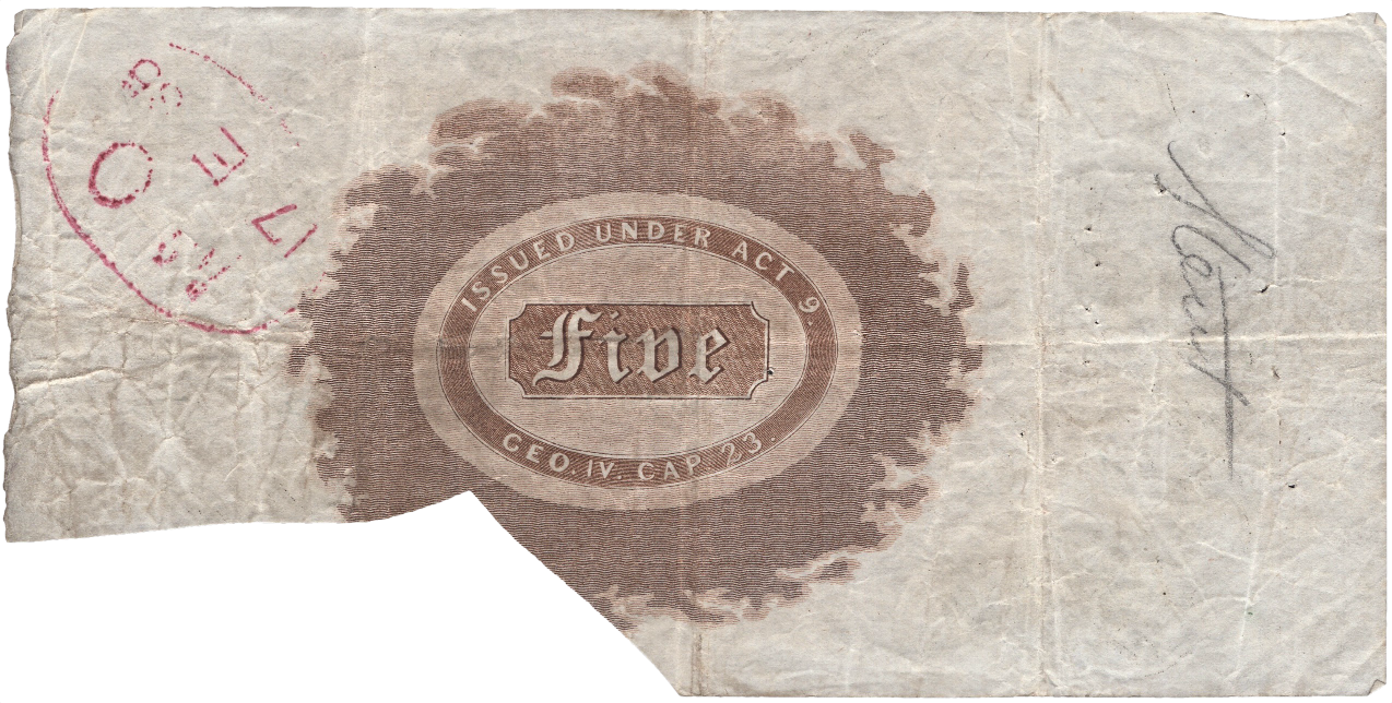 Faversham Bank 1884 £5 banknote Outing 786d