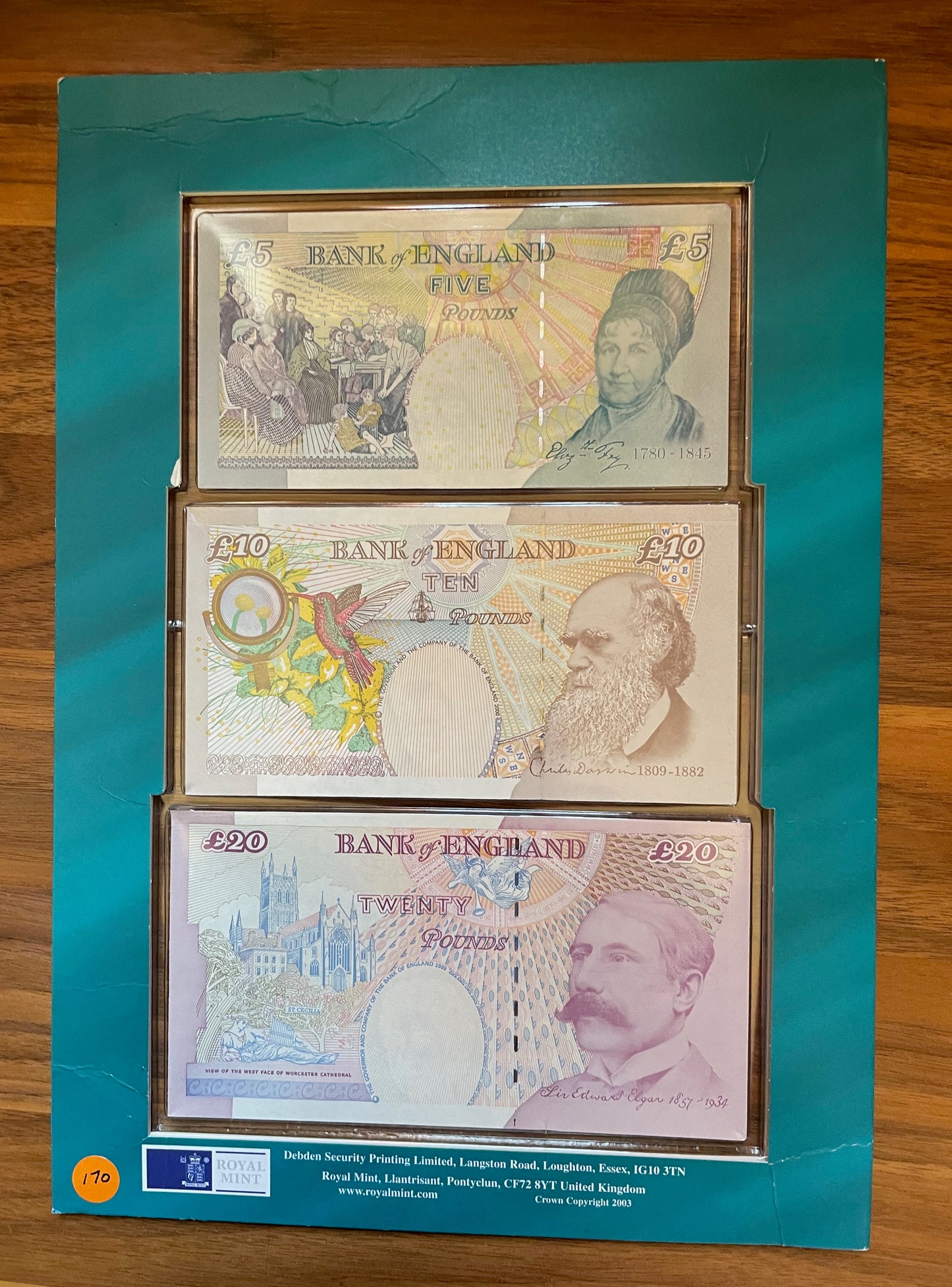 C170 2003 Debden presentation set First Lowther Special Run £5 (B395) £10 (B388) £20 (B386)