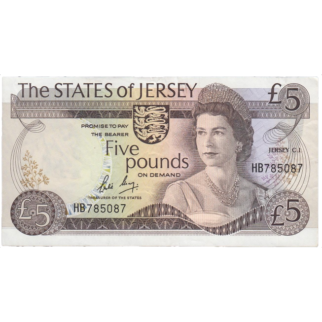 JERSEY P.12b JE22b 1983-1989 £5 UNC