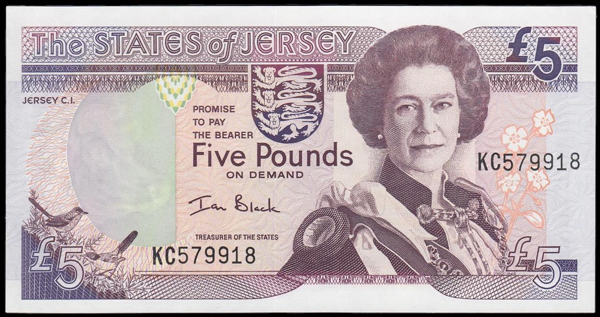 JERSEY P.27a JE24b 1993-2010 £5 UNC