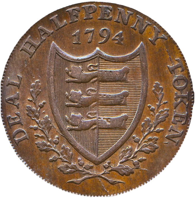 Kent D&H 11 Deal 1794 Conder Halfpenny