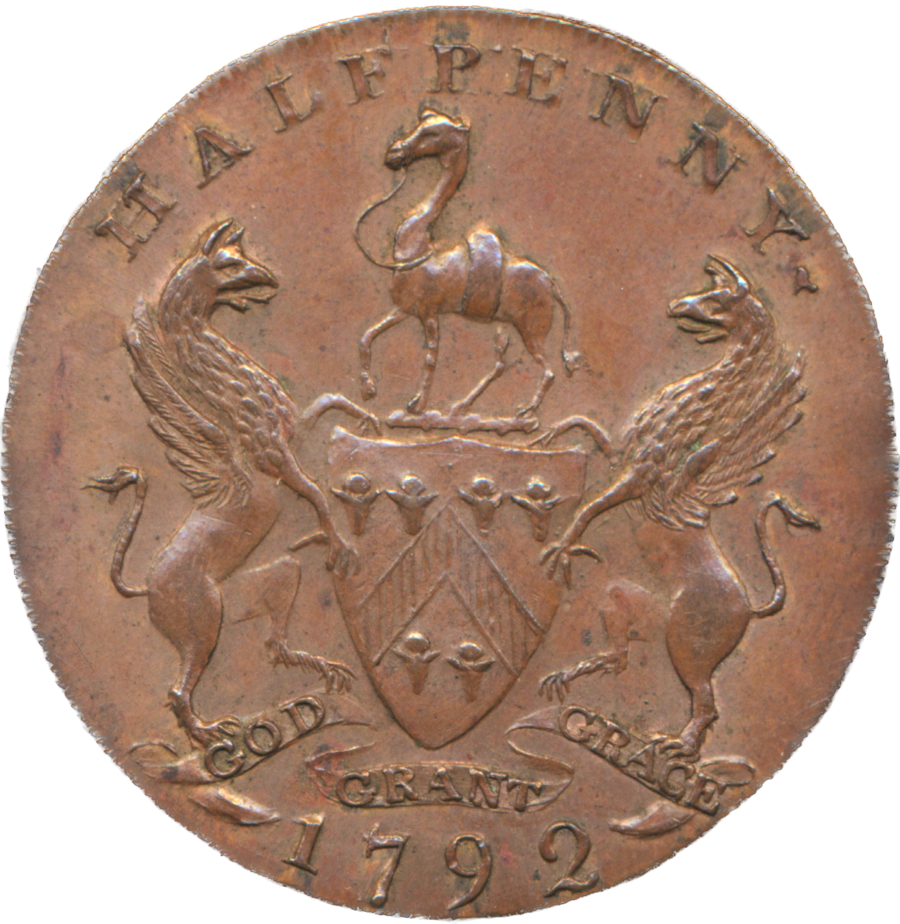 Lancashire D&H 127 Manchester 1792 Conder Halfpenny