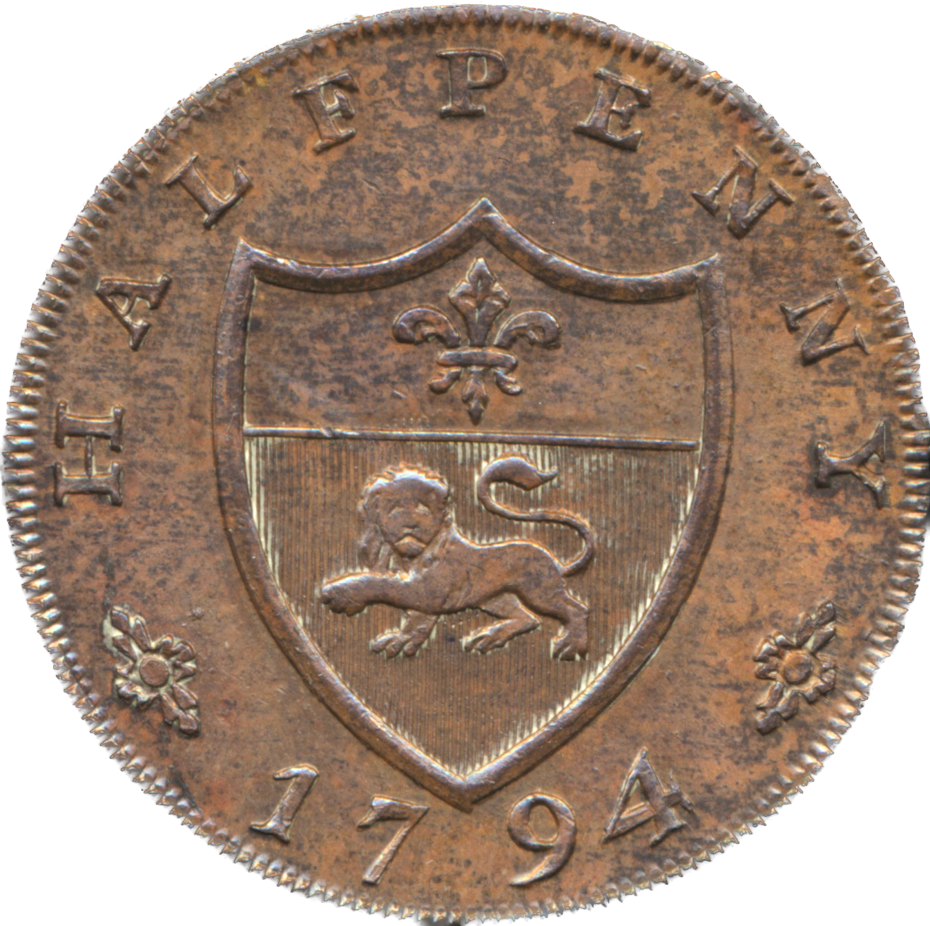 Lancashire D&H 43 Lancaster 1794 Conder Halfpenny