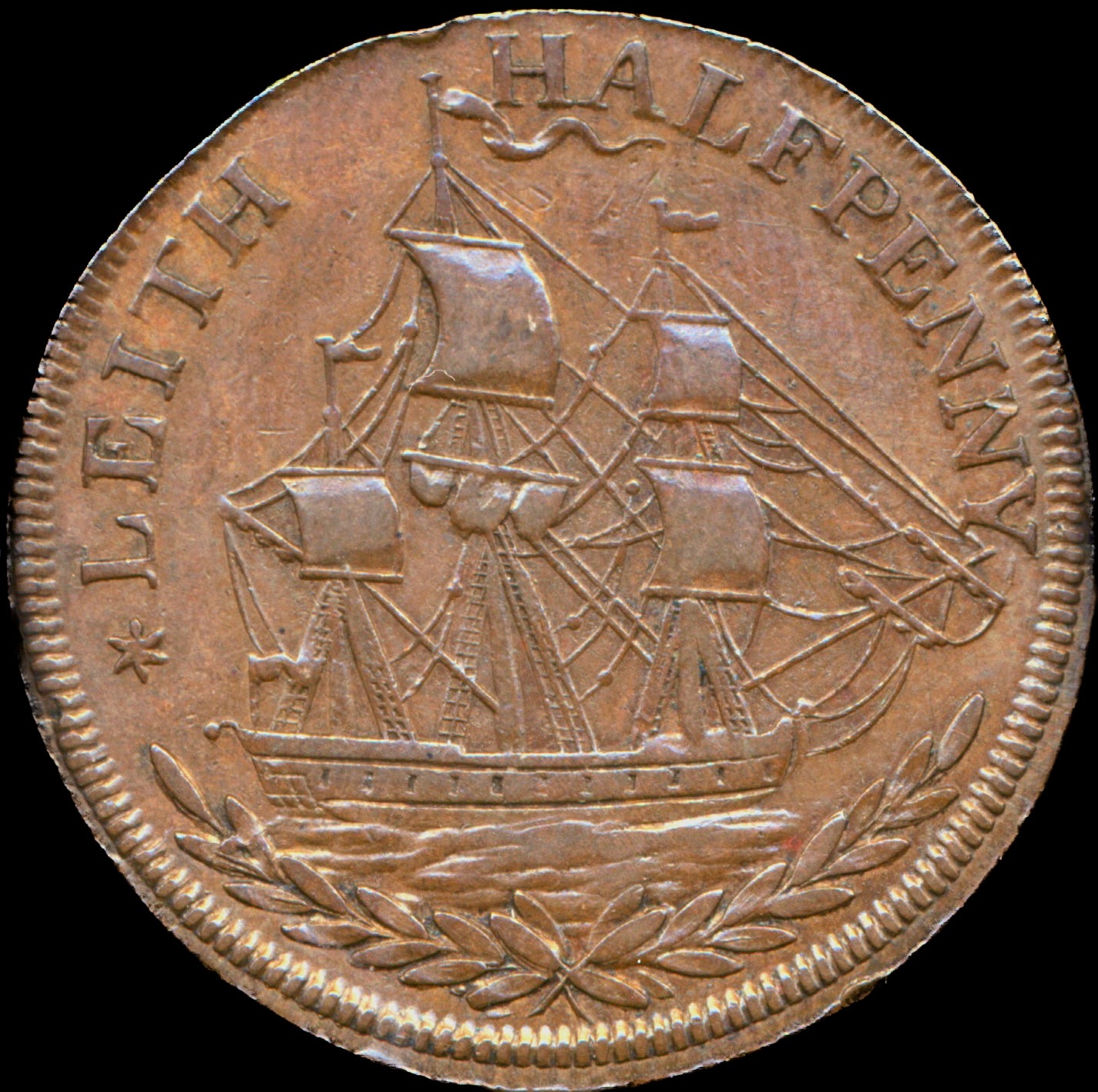 Lothian D&H 61 Leith 1797 Conder Halfpenny