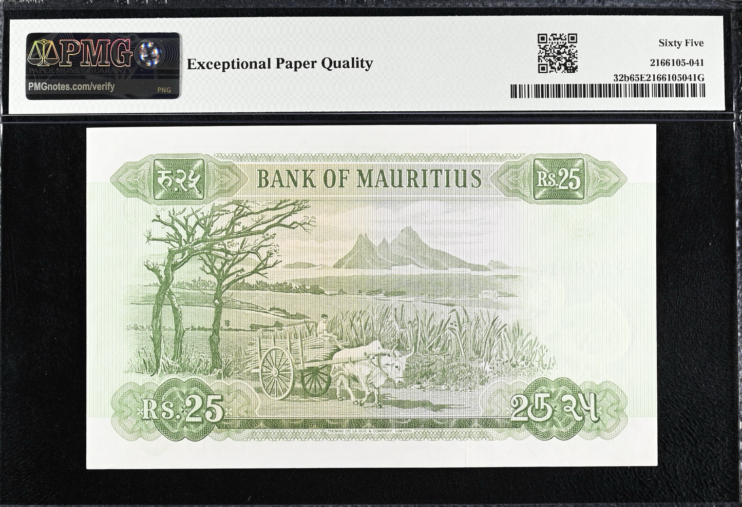 MAURITIUS P.32b 1967 25 Rupees A/2 Gem UNC 65 EPQ