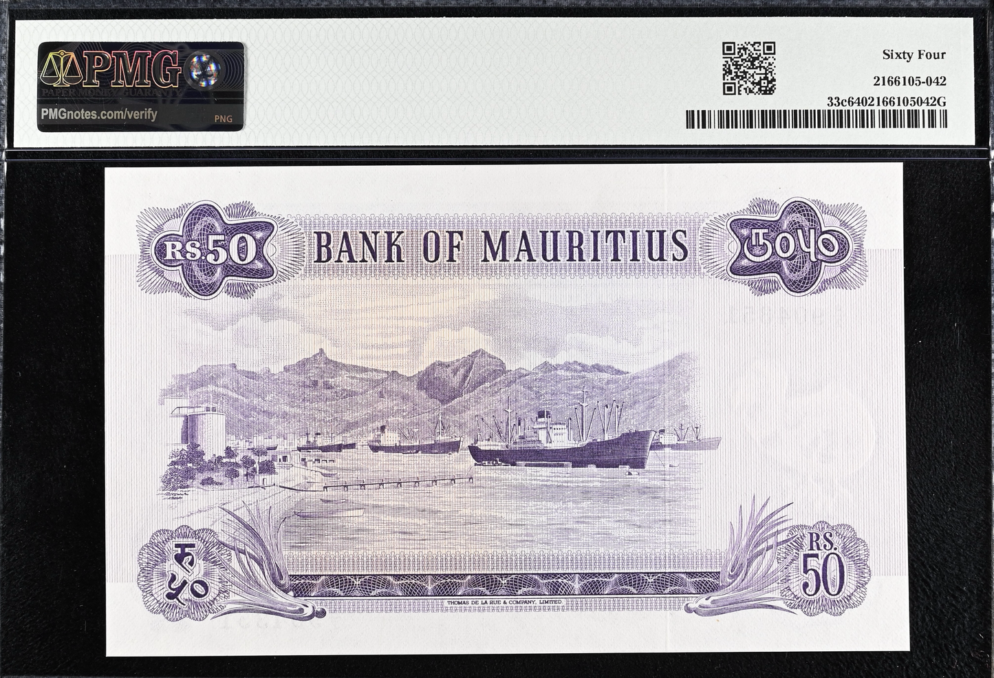 MAURITIUS P.33c 1967 50 Rupees A/2 Choice UNC 4 EPQ