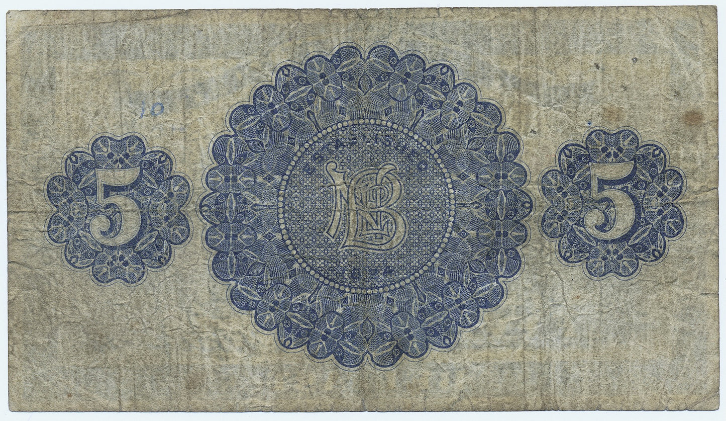 NORTHERN IRELAND P.179 NI612b 1929 Northern Bank £5 F