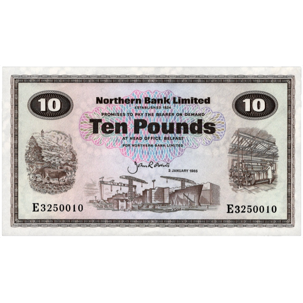 NORTHERN IRELAND P.189e NI624e 1985 Northern Bank £10 AUNC
