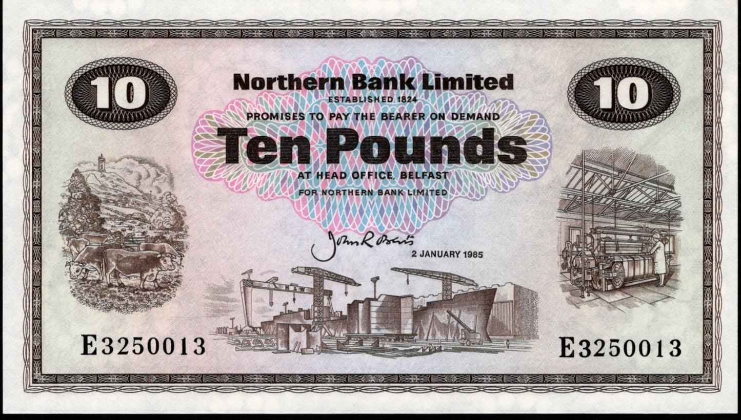 NORTHERN IRELAND P.189e NI624e 1985 Northern Bank £10 AUNC