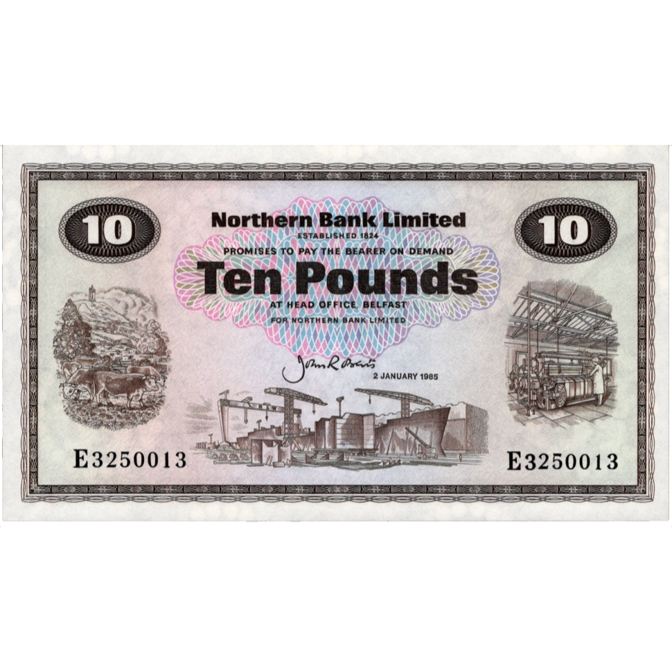 NORTHERN IRELAND P.189e NI624e 1985 Northern Bank £10 AUNC
