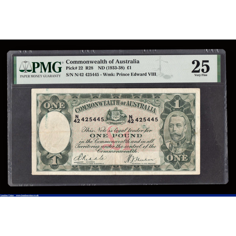 AUSTRALIA P.22 1933-1938 1 Pound VF 25