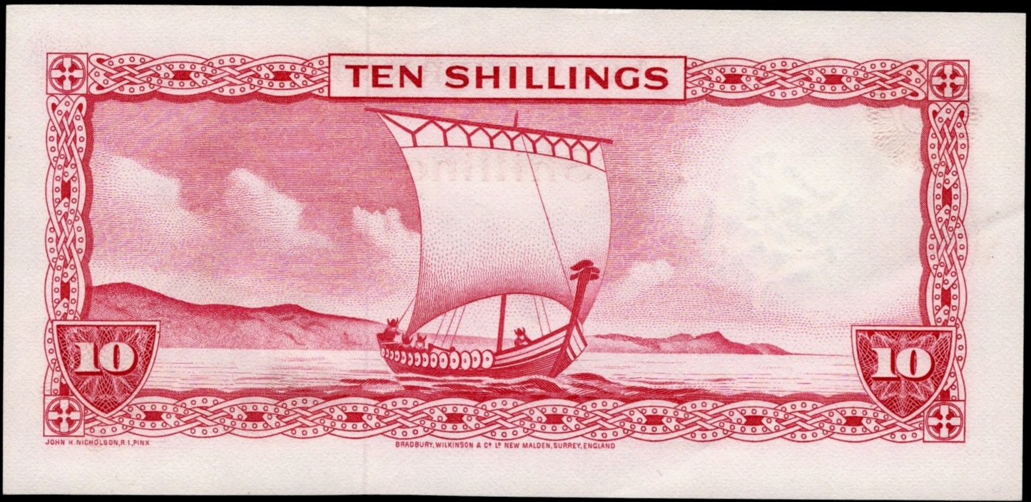 ISLE OF MAN P.24b IM21b 1961-1969 10s UNC