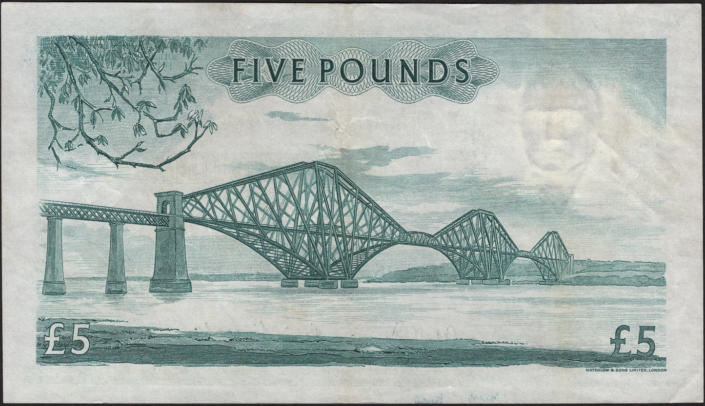 SCOTLAND P.262 SC513 1957 National Bank of Scotland £5 GEF